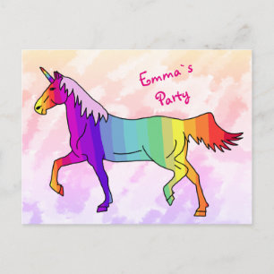 Rainbow Unicorn Birthday Party Invite