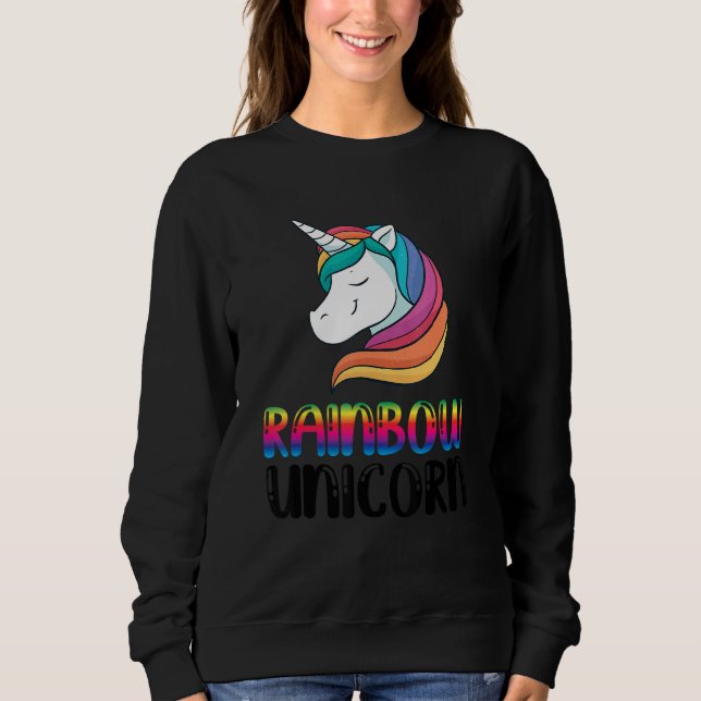 Rainbow Unicorn Bisexual Transgender Pride Rainbow Sweatshirt (Front)