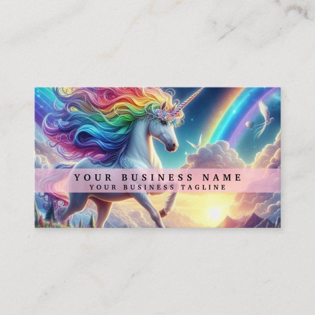 Rainbow Unicorn Business Card (Front)