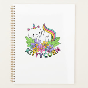 Rainbow Unicorn Cat Kittycorn Long Sleeve T-Shirt Planner