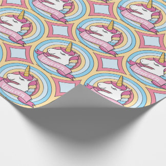 Rainbow Unicorn Circles Wrapping Paper