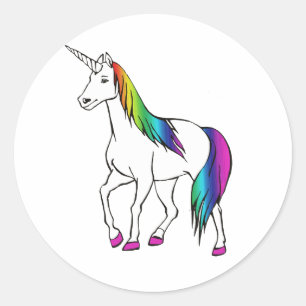RAINBOW UNICORN CLASSIC ROUND STICKER