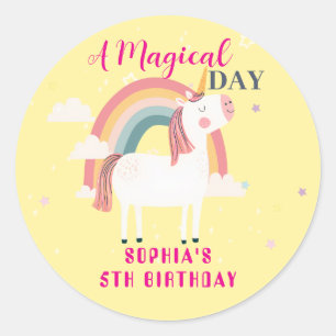 Rainbow Unicorn Classic Round Sticker