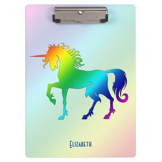 Rainbow Unicorn Clipboard (Front)