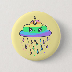 Rainbow Unicorn Cloud 6 Cm Round Badge
