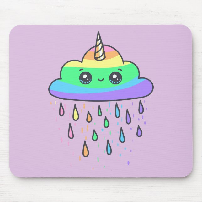 Rainbow Unicorn Cloud Mouse Pad (Front)