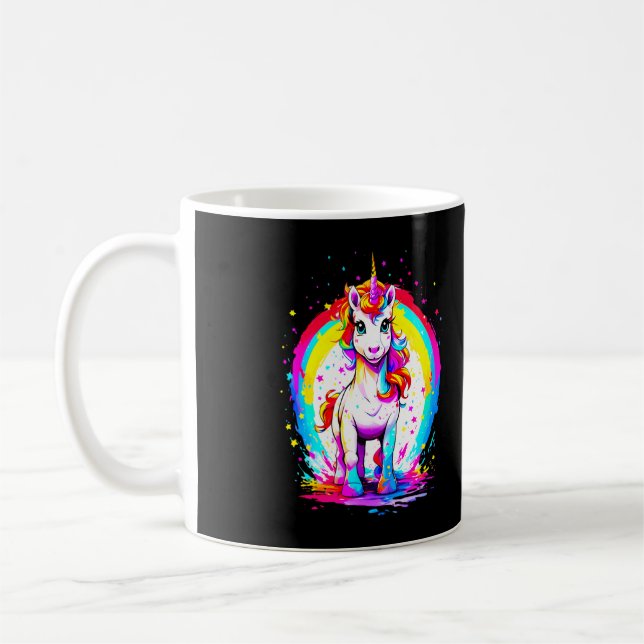 Rainbow unicorn  coffee mug (Left)