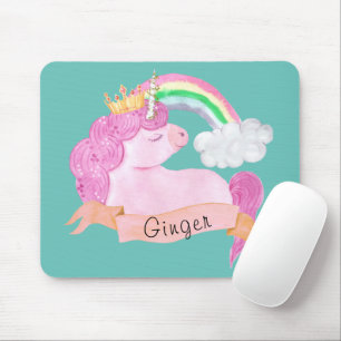 🌈Rainbow Unicorn Custom Name      Mouse Pad