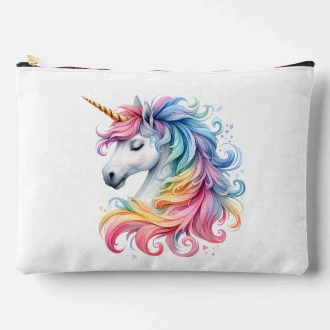 Rainbow Unicorn Design 3 Accessory Pouch (Front)