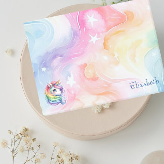 Rainbow Unicorn Design with Custom Name Post-it Notes