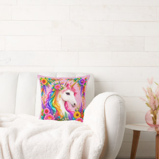 Rainbow Unicorn Fantasy Magical Cushion
