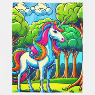 Rainbow Unicorn Fleece Blanket