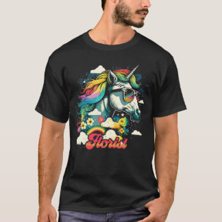 Rainbow Unicorn Florist T-Shirt