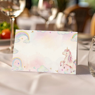 Rainbow Unicorn Food Tent Place Card