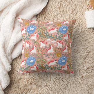 rainbow unicorn garden | throw pillow