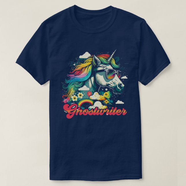 Rainbow Unicorn Ghostwriter T-Shirt (Design Front)