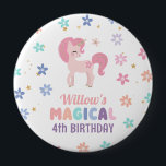 Rainbow Unicorn Girl Birthday Party Button<br><div class="desc">Let everyone know it's your birthday with this magical unicorn button.  Easily edit the wording with your information. This design features a glittery magical unicorn and rainbow flowers. 

See the entire Rainbow Unicorn collection for more matching items!</div>