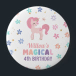 Rainbow Unicorn Girl Birthday Party Button<br><div class="desc">Let everyone know it's your birthday with this magical unicorn button.  Easily edit the wording with your information. This design features a glittery magical unicorn and rainbow flowers. 

See the entire Rainbow Unicorn collection for more matching items!</div>