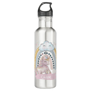 🦄Rainbow Unicorn Girl Custom Name    710 Ml Water Bottle