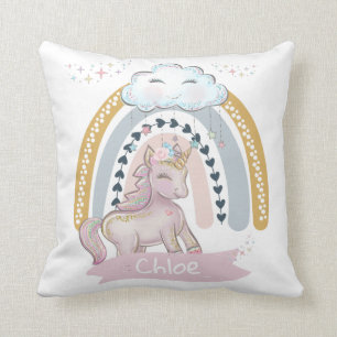 🦄Rainbow Unicorn Girl Custom Name Cushion
