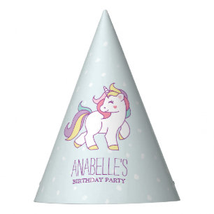 Rainbow Unicorn Girls Birthday Party Hat