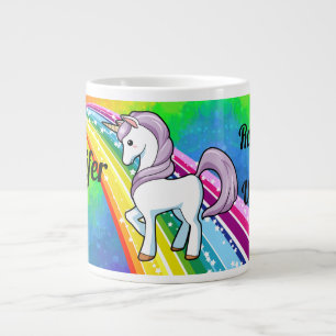 Rainbow Unicorn Girl's Cup Personalise NAME Mug