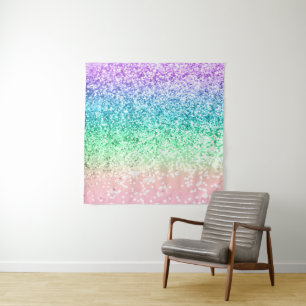 Rainbow Unicorn Glitter 4 Tapestry