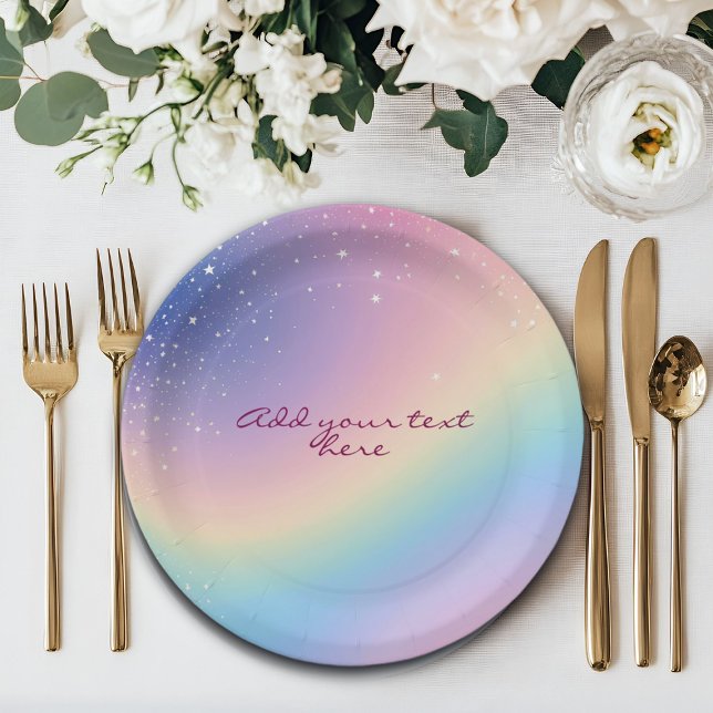 Rainbow Unicorn Glitter Paper Plate (Creator Uploaded)