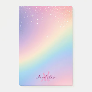Rainbow Unicorn Glitter Post-it Notes