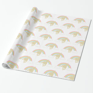 Rainbow Unicorn Glitter Wrapping Paper