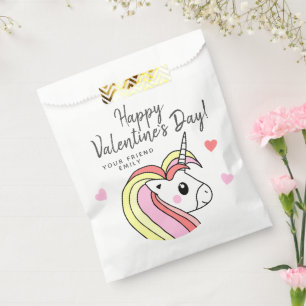 Rainbow Unicorn Heart Kids Valentine`s day Favour Bag