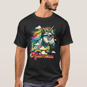 Rainbow Unicorn Historian T-Shirt