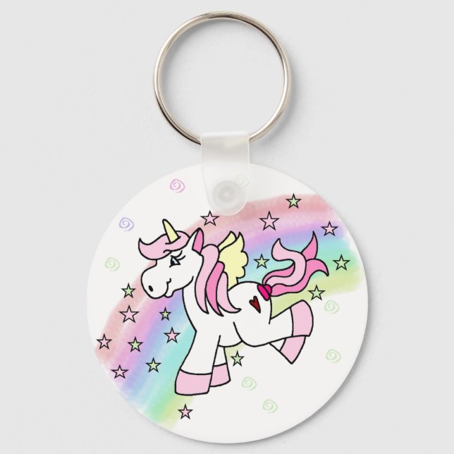 Rainbow Unicorn Key Ring (Front)