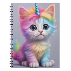 Rainbow Unicorn Kitten Notebook