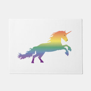 Rainbow Unicorn lgbt Doormat