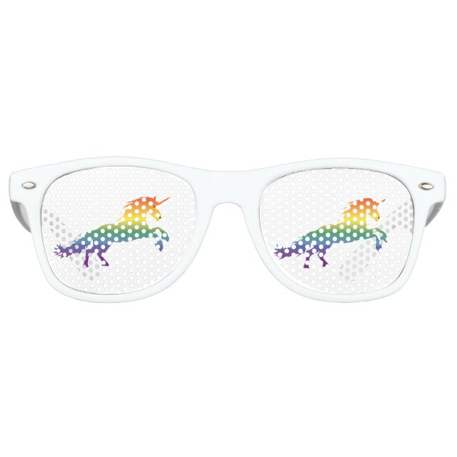 Rainbow Unicorn lgbt Retro Sunglasses (Front)