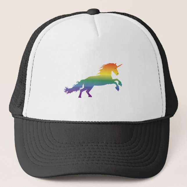 Rainbow Unicorn lgbt Trucker Hat (Front)