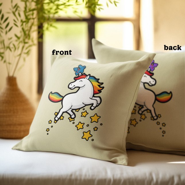 Rainbow Unicorn Meeple Board Game Lover  Cushion (Creator Uploaded)
