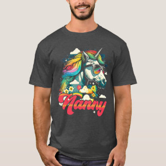 Rainbow Unicorn Nanny T-Shirt
