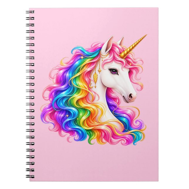 Rainbow Unicorn Notebook  (Front)