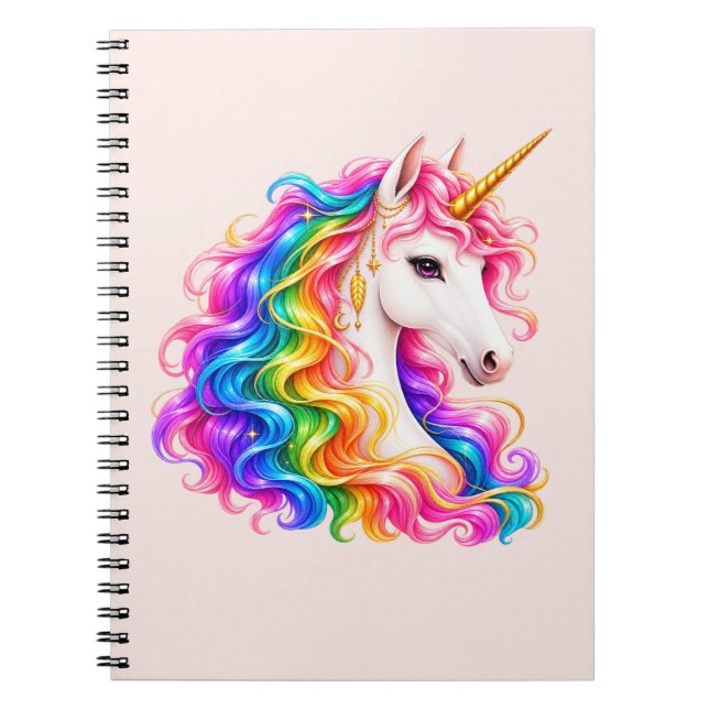 Rainbow Unicorn Notebook  (Front)