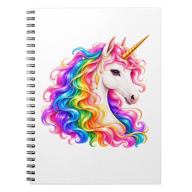 Rainbow Unicorn Notebook  (Front)