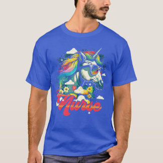 Rainbow Unicorn Nurse T-Shirt