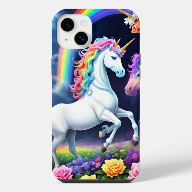Rainbow Unicorn One iPhone Case (Back)
