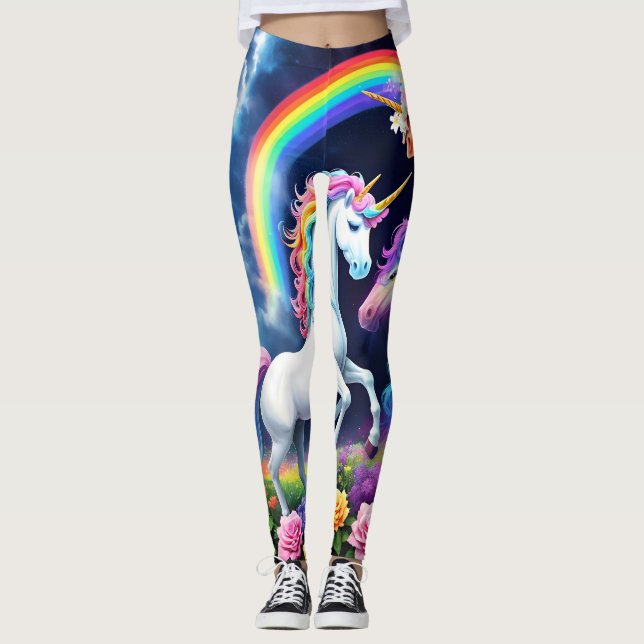 Rainbow Unicorn One Leggings (Front)