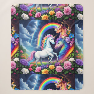 Rainbow Unicorn One Sherpa Blanket