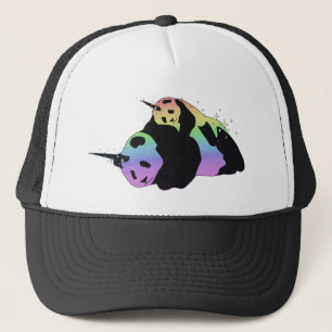 Rainbow Unicorn Pandas Magic Sparkle Cuddle Trucker Hat