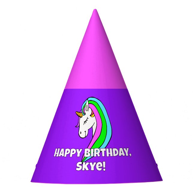 Rainbow Unicorn Party Hat (Front)