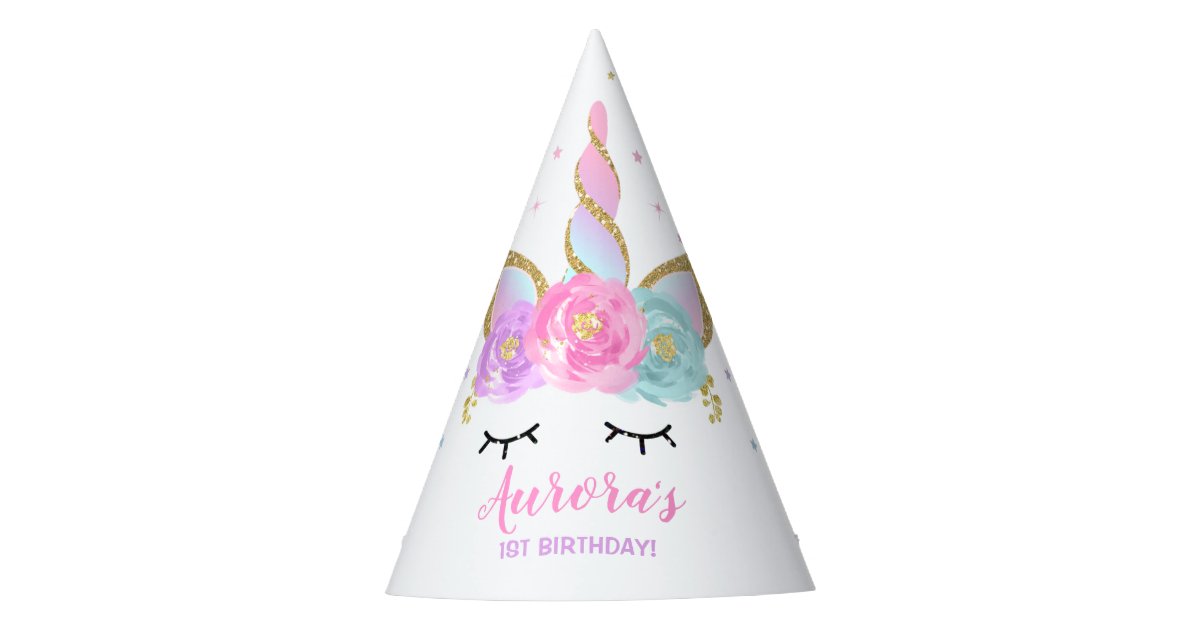 rainbow unicorn party hat unicorn birthday party zazzle