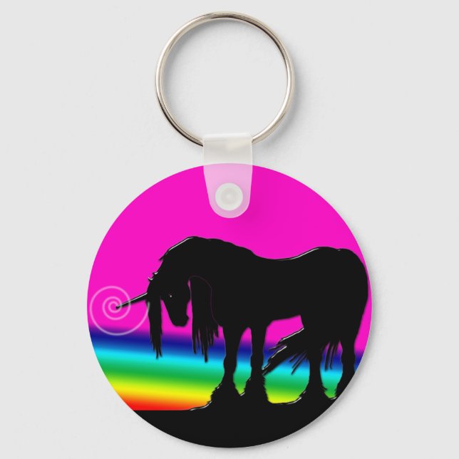 Rainbow Unicorn Party Key Ring (Front)